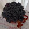15 черных роз в розовой коробке R822